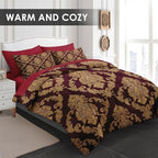 WeCozy King Comforter Set with Sheets, 7 Pieces Damask Red Bedding - Image 4