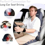 FLORICH Ergonomic Car Seat Cushion and 2-in-1 Lumbar Support Pillow Headrest Memory Foam Car Cushion Back Support Neck Pillow Driving Lumbar Seat Cushion for Truck Driver Sciatica Pain Relief, Blue - Image 5