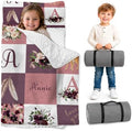 Personalized Toddler Nap Mat with Pillow and Blanket, Monogram Nap Mats for Preschool Daycare, Custom Thickened Large 55”x22.5” Sleeping Bag for Kids, Rollup Sleeping Mat for Boys Girls Gift by Feraurae