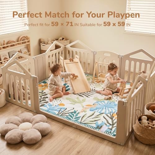 Momcozy Baby Play Mat for Floor, 59"x71" Thickened Playpen Mat - Image 4