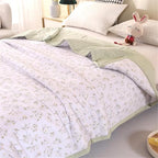 Coverless Duvet Single Double King Size, Reversible Summer Quilted Duvet Cosy and Lightweight Quilt Breathable Bedspreads Quilted Throw for Beds,Green,180 * 200cm - Image 3