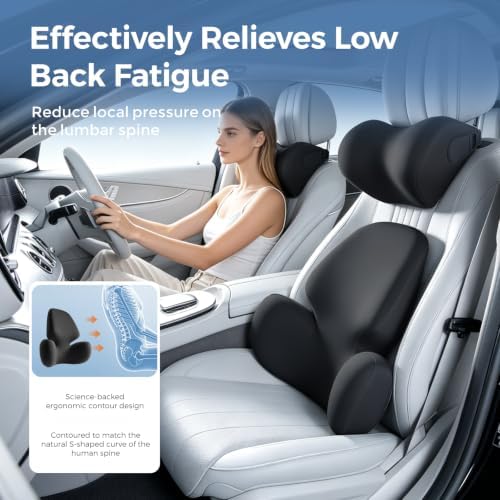BEBAS Lumbar Support Pillow for Car, Memory Foam Back Cushion for Driving - Image 2