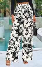 PRETTYGARDEN Womens Pants Elastic Waist Striped Lightweight Palazzo Pant - Image 4