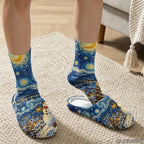 Womens Cozy Furry House Slippers Mid Crew Socks Indoor Outdoor - Image 3