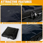 Plastic Storage Bags with Easy-Glide Zipper, Pack of 8, Durable Clear Vinyl Zippered Storage Bags for Clothes Sweaters Comforters Blankets Sheets Bedding (21.6 x 13.7 x 12.4 Inch, Transparent Black) - Image 4