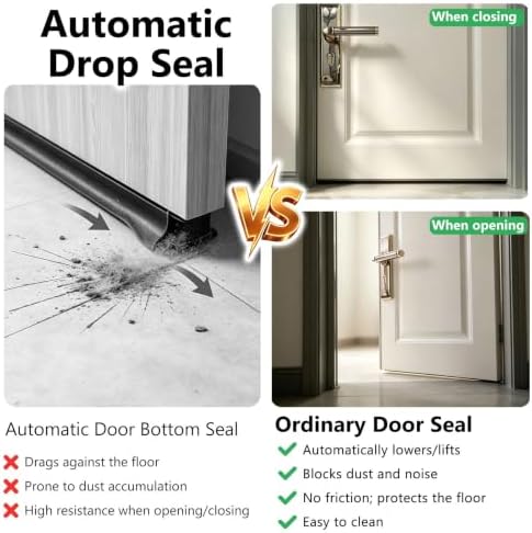 Door Sweep Seal for Hotel Office Bedroom 32 36 48 in, Hidden Design - Image 3
