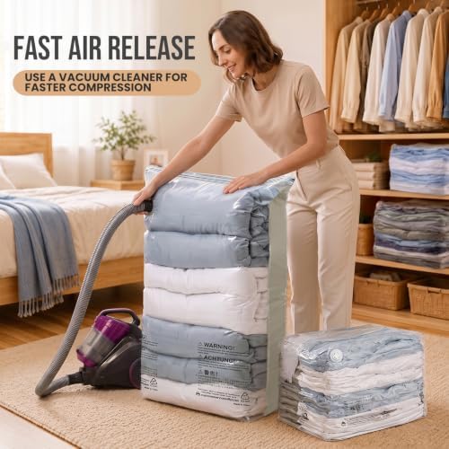 TAILI Cube Vacuum Storage Bags, 10 Pack Jumbo Size (31x40x15 Inch), Cream - Image 3