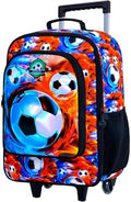 Kids Luggage for Boys 18", Carry on Suitcase with Wheels Soccer Red by FTJCF