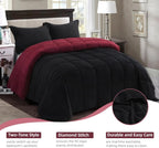 HOMME King Size 3 Pieces All Season Soft Comfortable Down Alternative Reversible Quilted Oversize Comforter Set School Dorm, Machine Washable - Image 2