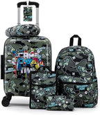 16’’ Kid’s Luggage Set with Spinner Wheels, Hardside with Suitcases,6 Piece by Rosamo