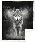 Wolf Sherpa Blanket Lone Wolf Animal Print Throw Blanket for Men Soft Warm Cozy 60x80 Inches Dark Wildlife Design Bedroom Gamer Room Decor Gift for Birthday Housewarming Anniversary by Sleepwish