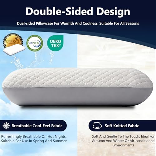 Soft Memory Foam Bed Pillow, 4-Inch Low Profile, Cooling Cover - Image 2