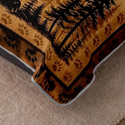 HOSIMA Wolf Quilt King,Howling Wolf Forest Bedding with 2 Pillowcases. - Image 4