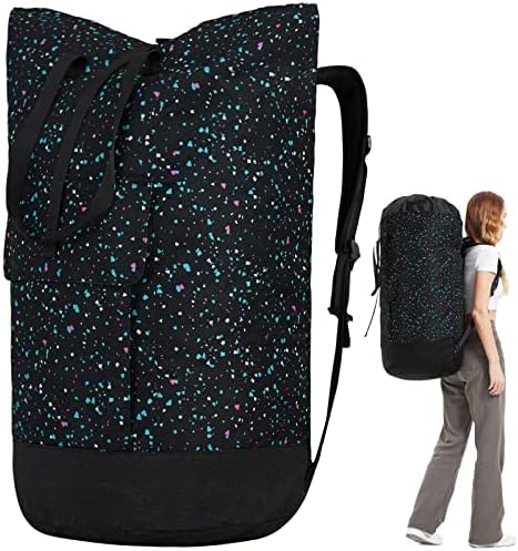 College Laundry Bag, 115L Extra Large Laundry Backpack with Shoulder Straps, Heavy Duty Backpack Laundry Bag, Large Laundromat Bag, Dorm Laundry Bags for Travel, Laundromat, Apartment, Beach, Camping by Azhido