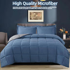 HOMME King Size 3 Pieces All Season Soft Comfortable Down Alternative Reversible Quilted Oversize Comforter Set School Dorm, Machine Washable - Image 3