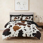 WeCozy Twin Comforter Set with Sheets, 5 Pieces Cowhide Cow Bedding by WeCozyHomeDecor
