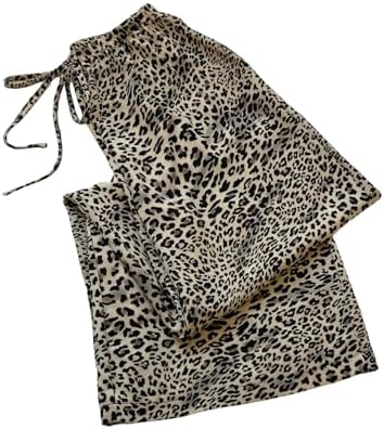 SHENHE Women's Cheetah Print Wide Leg Baggy Y2k Loose Streetwear Trousers by SHENHE