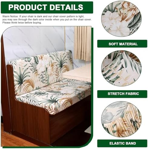 CRFATOP RV Dinette Cushion Covers Soft 4pc Camper Booth Seat Slipcover,34 - Image 2