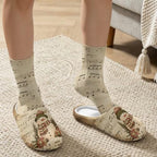 House Slipper and Socks Set for Women Warm Comfy Fuzzy Slipper with Crew Socks Plush Fuzzy Slippers for Indoor - Image 3