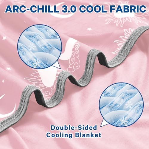 inhand Cooling Blanket Queen Size (90"x90") - Double Sided Cooling Blankets for Hot Sleepers, Cool Soft Lightweight Summer Blanket for Sofa Bed Couch, Travel, House Warming Gifts New Home Rose Pink - Image 3