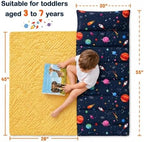 Toddler Nap Mat with Pillow, Kids Sleeping Bag, Space - Image 3