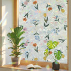 Wildflower Spring Window Privacy Film Rainbow Static Cling Stain Glass Window Film for Glass Door, Decorative Heat Blocking Sunroof Decal Sticker for Car 23.6"x78.7" Cottagecore Floral Rustic Summer by AMZRicher