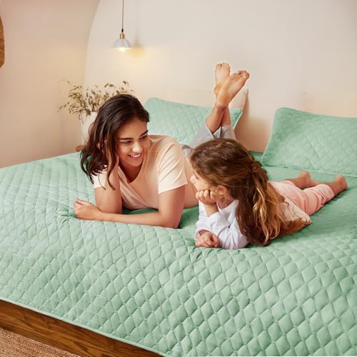 Exclusivo Mezcla Reversible Full Queen Quilt Bedding Set, Light Green - Image 3