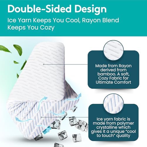BLISSBURY Cooling Stomach Sleeper Pillow, Low Loft Memory Foam, 3.3 Inch - Image 3