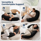 TranquilRelax C Shaped Body Pillow for Side Sleepers, Black-47 * 10" - Image 6