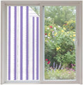 Window Privacy Film Frosted, Purple Striped Non-Adhesive Static Cling Window Tint, Farmhouse Vertical Stripes Geometric Insulated Windows Frosted Films for Living Room, 35.4 x 78.7 Inches by Unknown