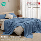 PHF Lightweight 100% Cotton Waffle Blanket for Bed, King, Denim Blue - Image 4