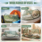 1 Pcs Mosquito Netting for Camping Bed 78 * 31 * 22 Inch, Green - Image 6