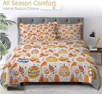BlessLiving Queen Quilt Colorful Pumpkin Maple Leaf Halloween Fall Bedding - Image 5