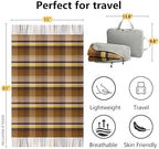 Pure Wool Plaid Throw Blanket,Super Soft Lightweight Home Decorative Throw - Image 3