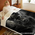 Black Panther Sherpa Blanket Dark Animal Print Throw Blanket for Men Bedroom Gamer Room Decor Soft Fuzzy Warm Cozy 50x60 Inches Luxury Wildlife Design Gift for Birthday Housewarming Anniversary - Image 3