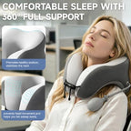 Desk Pillow for Napping, Neck Pillow for Office Chair Headrest, Neck Support Pillows for Desk Sleeping, Inflatable Neck Pillow for Work/Travel/Airplane, Face Down Pillow, Adjustable Height (Grey) - Image 2