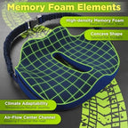 Truckules Medium Big Rig Truck Seat Cushion, Navy Blue, Thick Memory Foam - Image 2