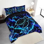 HOSIMA Neon Galaxy Sea Turtle Comforter Queen for Boys with 2 Pillowcases. - Image 2
