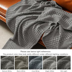 PHF Lightweight 100% Cotton Waffle Blanket for Bed, Twin XL, Dark Grey - Image 6