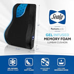 Sealy High Back Memory Foam Lumbar Support Pillow for Office Chair or Gaming Chair, Orthopedic Back Pillow for Car Seat, Black - Image 5