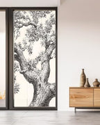 Window Privacy Film Frosted, Vintage Botanical Non-Adhesive Static Cling Window Tint, Antique Foliage Tree Rustic Insulated Windows Frosted Films for Living Room, 35.4 x 78.7 Inches - Image 5