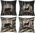 Feelyou Bear Rustic Throw Pillow Covers Soft 18" x 18" by Feelyou