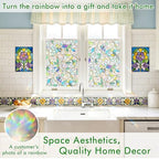SOMWISE Rainbow Stained Glass Window Privacy Film,Heat Blocking Decor Cling - Image 3