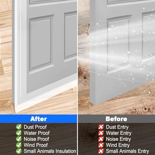 ToLanbbt Weather Stripping Silicone Door Seal Strip 2 in x 40 ft Door Draft Stopper Self Adhesive Door Draft Tape, Side & Bottom Gaps Insulation Strip for Glass Shower Door Sliding Door Window, Clear - Image 4