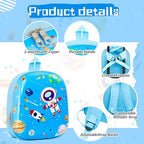 Sanwuta 4 Pcs Hardside Kids Luggage Set Space Blue 18 Inch Astronaut - Image 3
