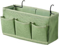 Bed Hanging Storage Bag，Bed Side Storage Pocket，Bunk Bed Hanging Storage Caddy with Hooks and Pockets for Bunk Beds Rails Book Phone Glasses Storage(Green (Bedside Model)) by Unknown