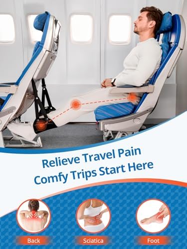 SARISUN Travel Pillows Combo with Chin Strap, and Airplane Foot Hammock for Long Flight, Travel Essentials, 360° Support Headrest, Stop Bobblehead, Foot Rest - Image 6