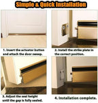 Automatic Door Sweeping Bottom Aluminum Alloy, 23in - 40in Surface Mount Type - Suitable for Door Bottom Sealing Sound Insulation Windproof Dustproof Light Blocking(Gold,78cm/30.7in) - Image 5