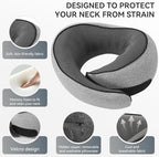 SZXYX Travel Pillows - 100% Pure Memory Foam Neck Pillow for Airplanes, Comfortable Breathable Cover, 360° Support Stowable Pillows for Sleeping, Car, Airport Travel Essentials, Dark Gray - Image 6