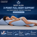 Body Align Pillow for Side Sleepers, Long Body Pillow for Bed，Green - Image 3